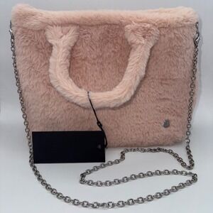 Kendall + Kylie Pink‎ Faux Fur Top Handle Chain Strap Shoulder Bag